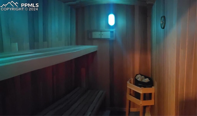 view of sauna