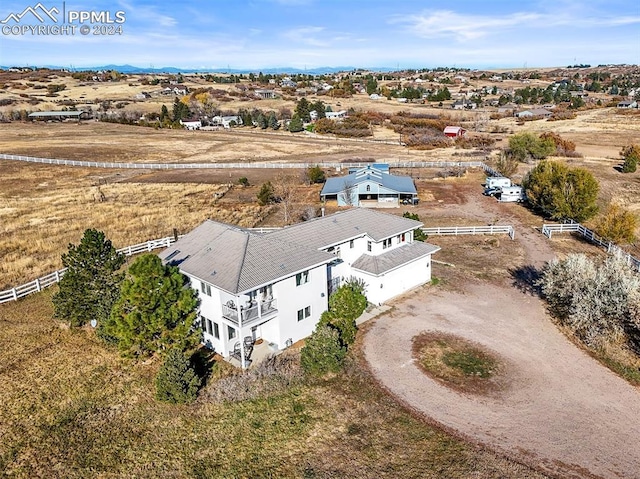 drone / aerial view featuring a rural view