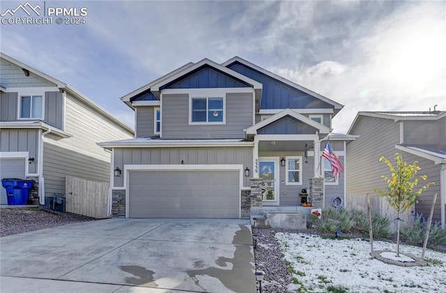 craftsman-style house featuring a garage