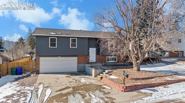 split foyer home with a garage