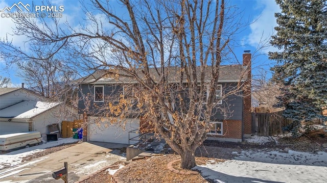 view of front of house with a garage