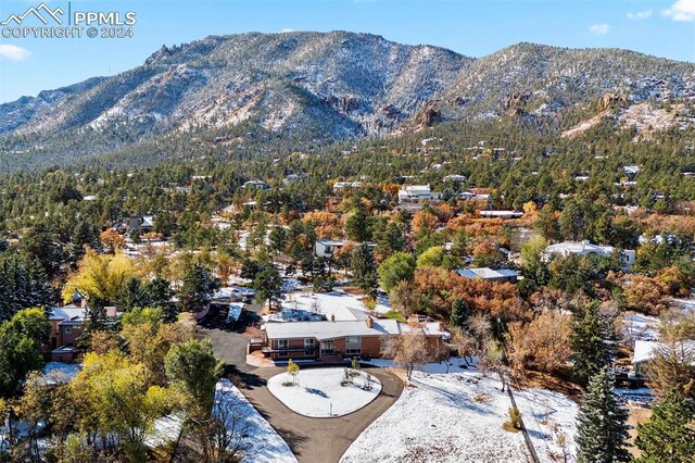 aerial view featuring a mountain view