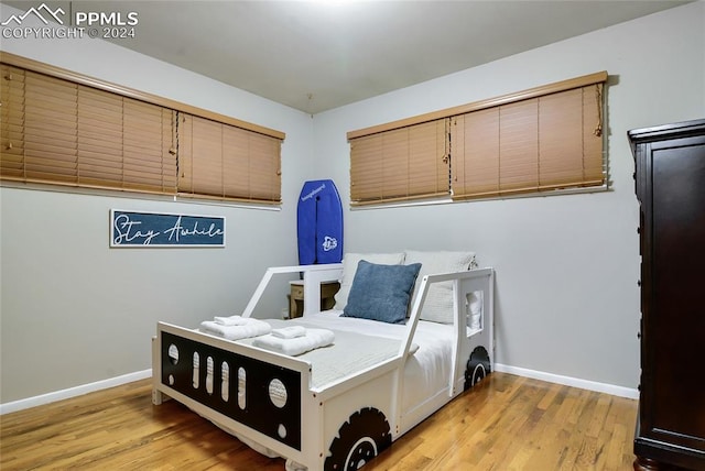 bedroom featuring light hardwood / wood-style floors