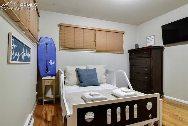 bedroom featuring hardwood / wood-style flooring