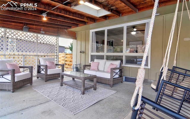 view of patio with an outdoor hangout area