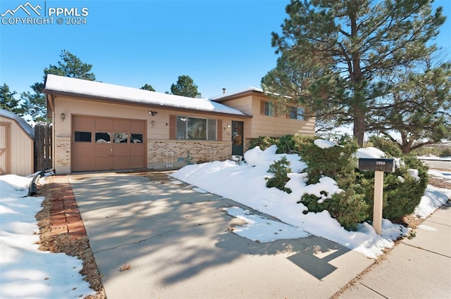 tri-level home with a garage