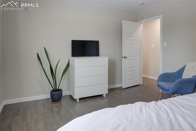 bedroom featuring dark hardwood / wood-style flooring