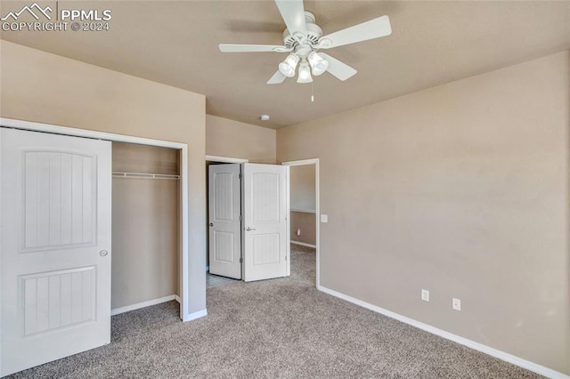 10978 Middlegate Ct, Peyton, CO 80831 - unfurnished bedroom with carpet flooring, baseboards, a closet, and a ceiling fan
