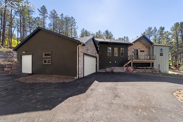 exterior space featuring a garage