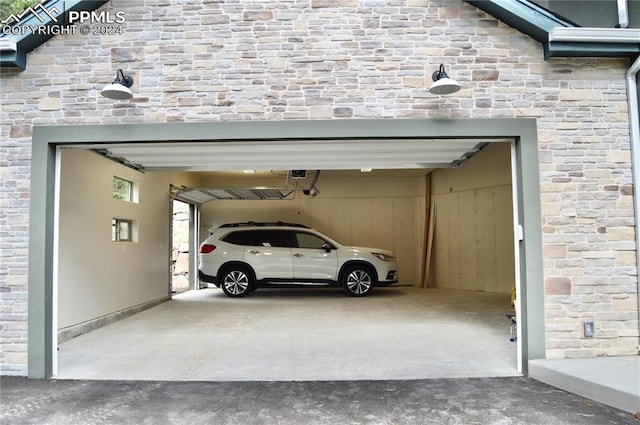 garage with a carport