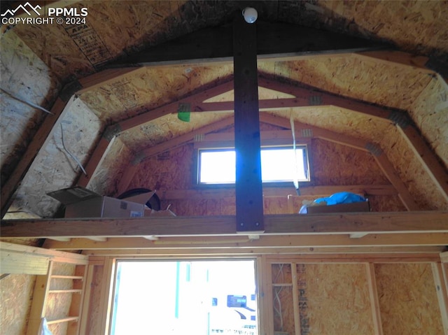 view of unfinished attic