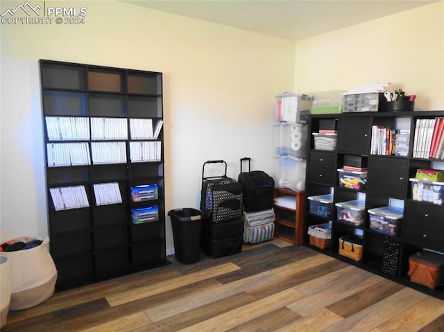 office with hardwood / wood-style floors