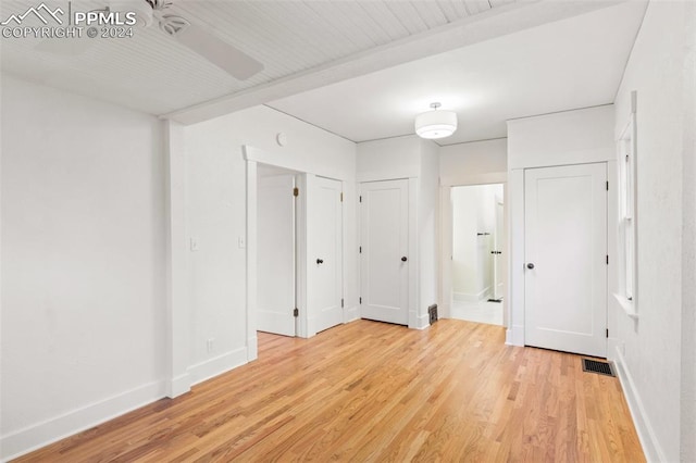 empty room with light wood-type flooring