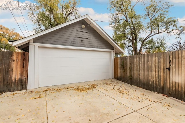 view of garage