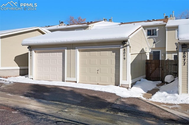 exterior space with a garage