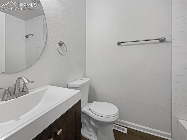 bathroom with vanity and toilet