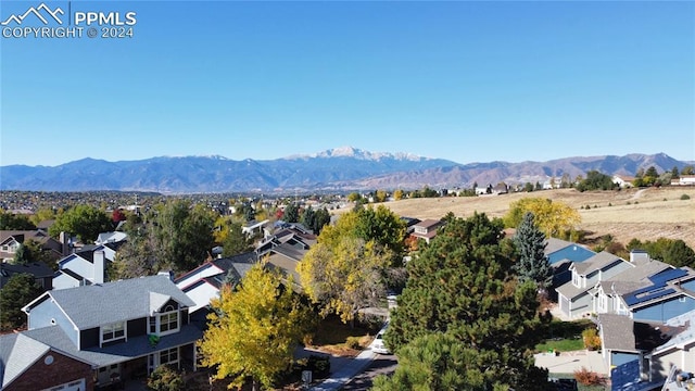 aerial view featuring a mountain view