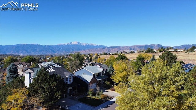 aerial view featuring a mountain view