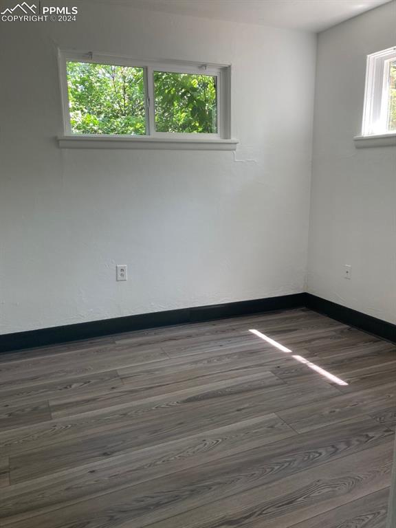 empty room featuring dark wood-type flooring