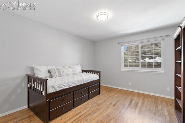 bedroom featuring light hardwood / wood-style floors