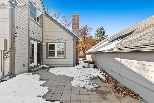 exterior space featuring a patio and french doors