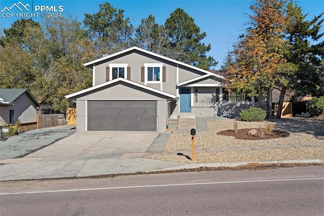 view of front of house with a garage