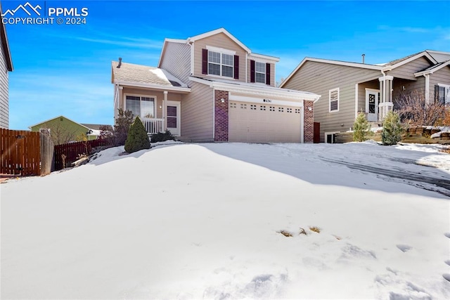 front of property featuring a garage