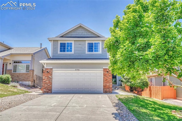 view of front of house with a garage