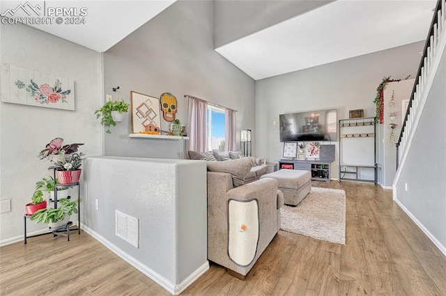 living room featuring light hardwood / wood-style flooring