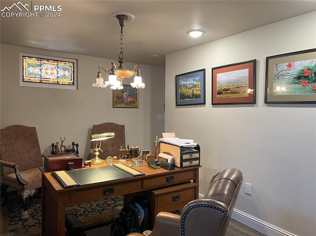 822 Willow St, Trinidad, CO 81082 - office with a chandelier