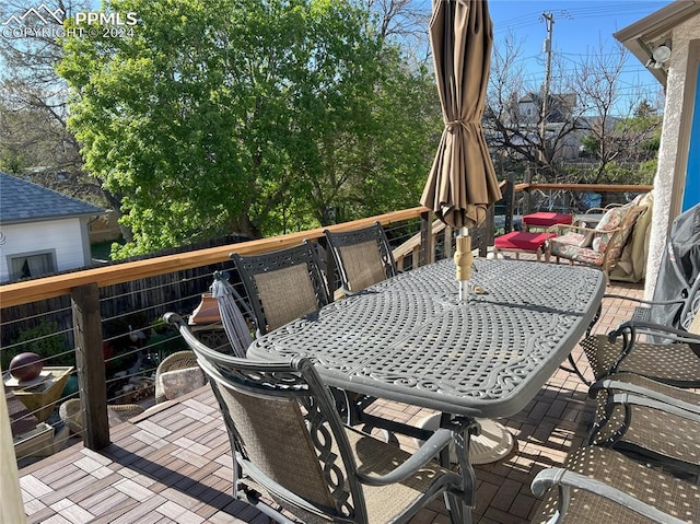 822 Willow St, Trinidad, CO 81082 - wooden deck featuring outdoor dining space