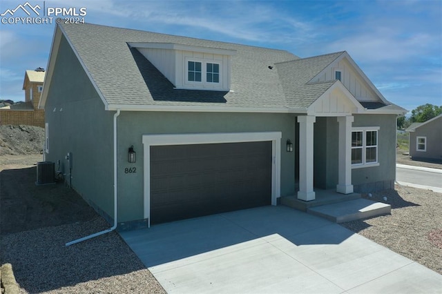 view of front of house with a garage