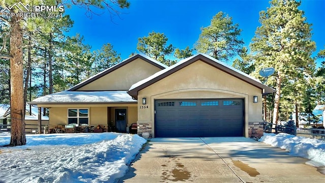 view of front of home with a garage