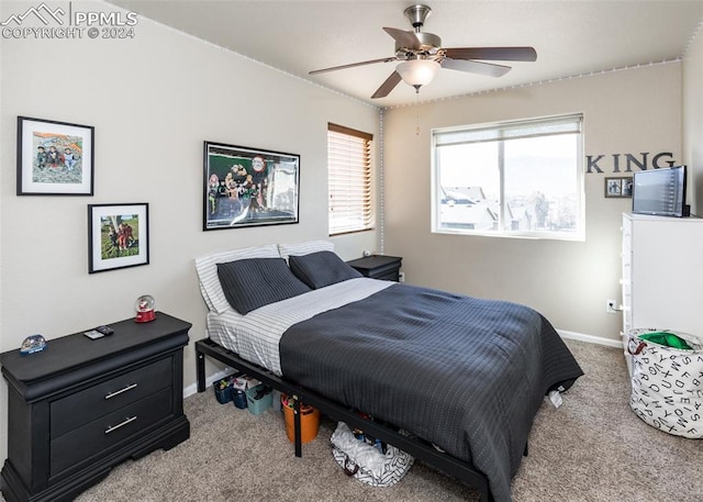 1441 Kempton Aly, Colorado Springs, CO 80910 - bedroom with carpet floors, baseboards, and ceiling fan