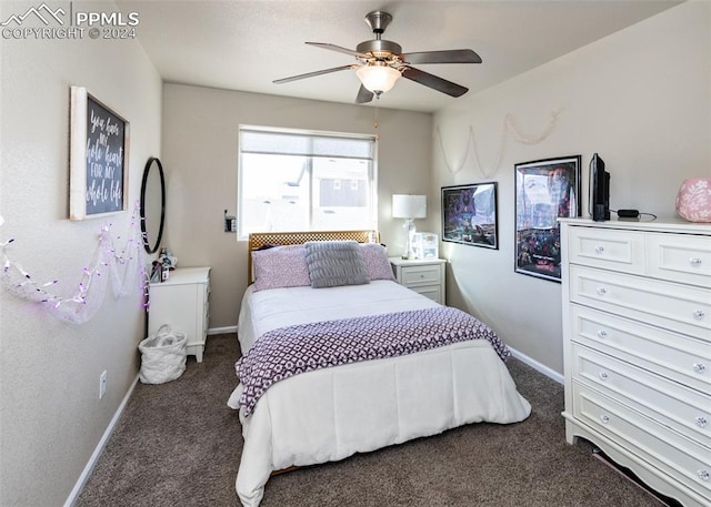 1441 Kempton Aly, Colorado Springs, CO 80910 - bedroom with carpet, baseboards, and a ceiling fan