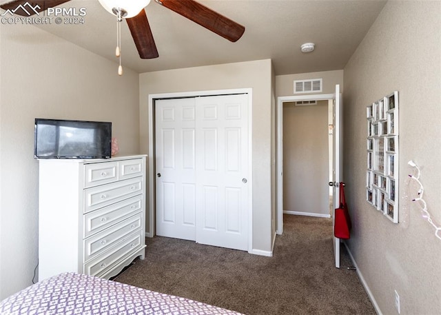 1441 Kempton Aly, Colorado Springs, CO 80910 - unfurnished bedroom with carpet floors, a closet, baseboards, and ceiling fan