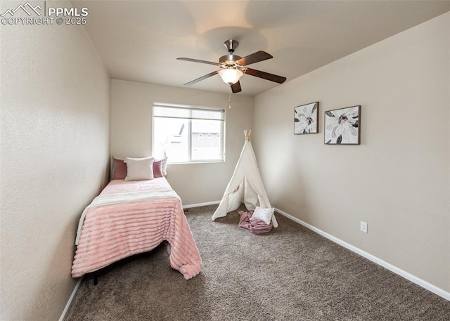 1441 Kempton Aly, Colorado Springs, CO 80910 - bedroom with baseboards, carpet flooring, and a ceiling fan