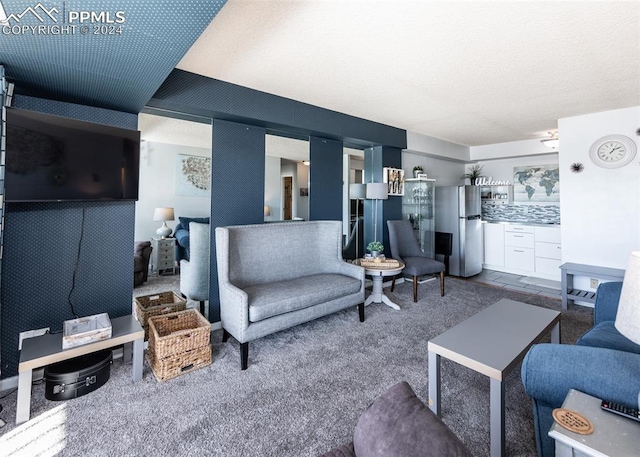 living room featuring carpet flooring