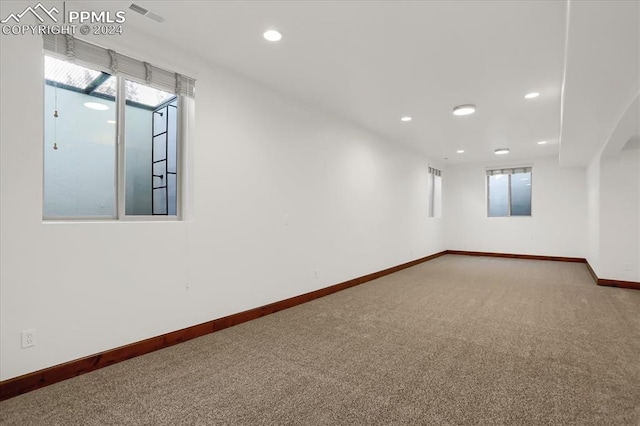 2933 Cathedral Park Vw, Colorado Springs, CO 80904 - carpeted spare room featuring baseboards and recessed lighting