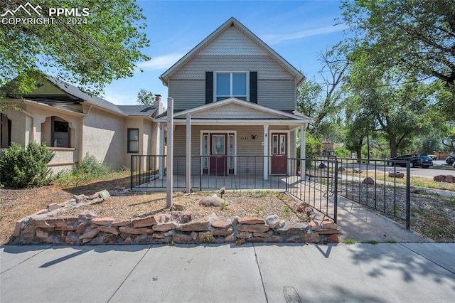 view of front of property featuring a porch