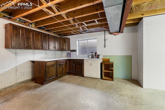 interior space with dark brown cabinets