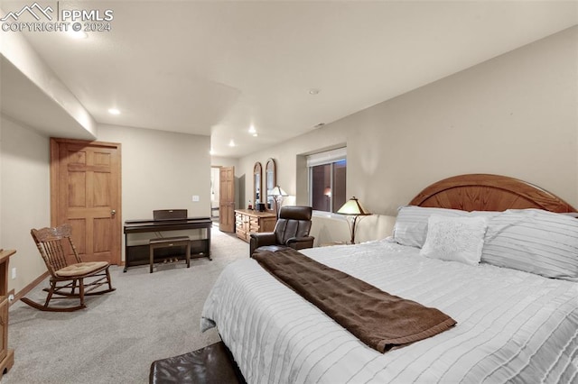 bedroom with carpet floors