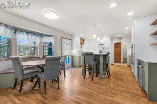 dining room featuring light hardwood / wood-style floors