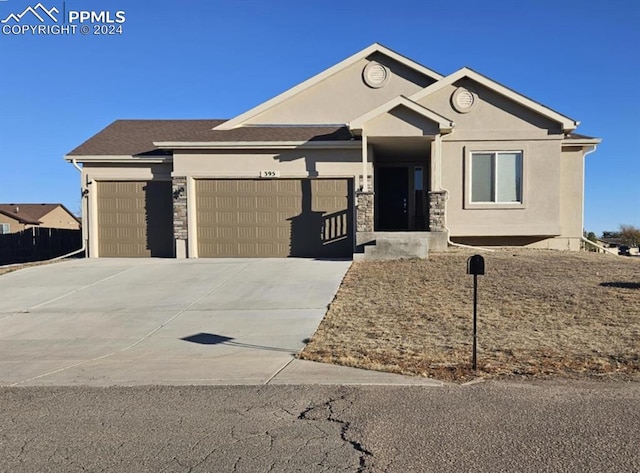 view of front of house with a garage