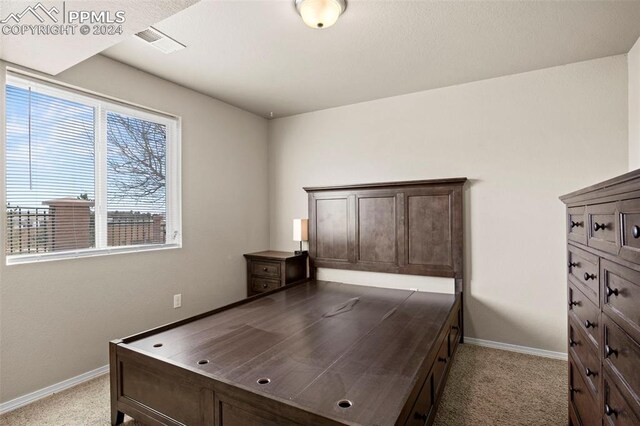 unfurnished bedroom with light carpet