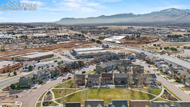 aerial view featuring a mountain view