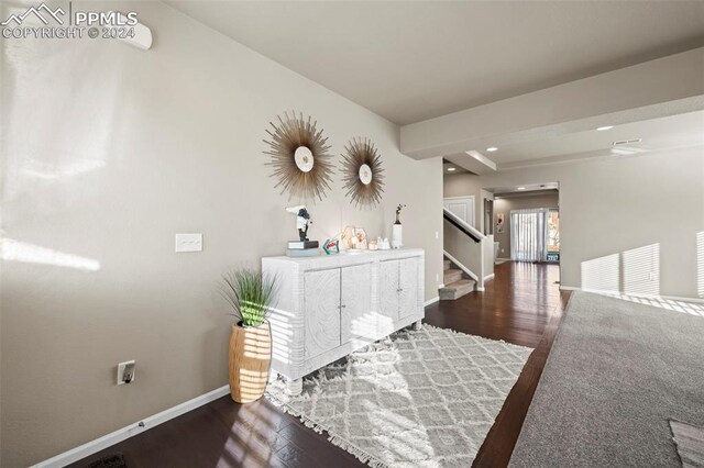 interior space featuring dark hardwood / wood-style floors