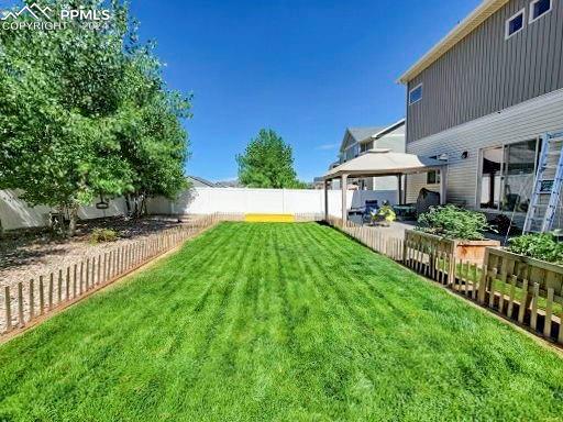 view of yard with a gazebo