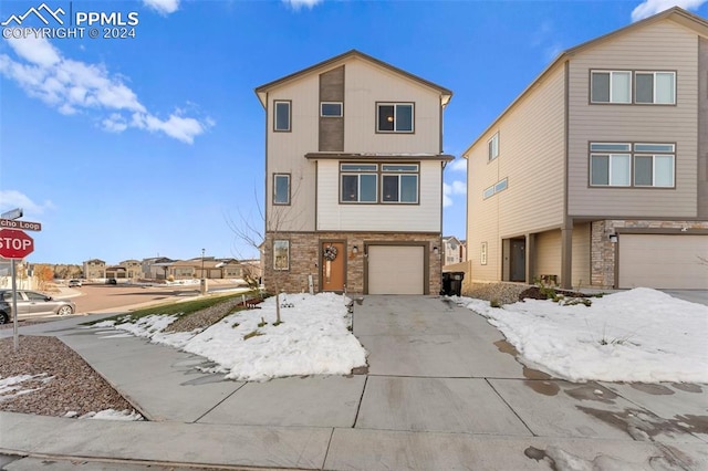 view of property with a garage