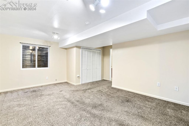 basement featuring carpet floors